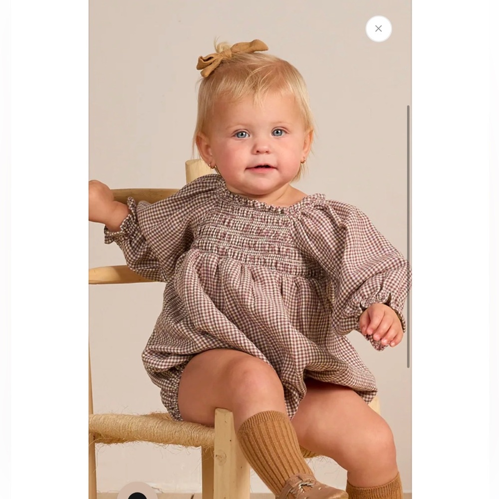 Quincy Mae Plum Gingham Romper